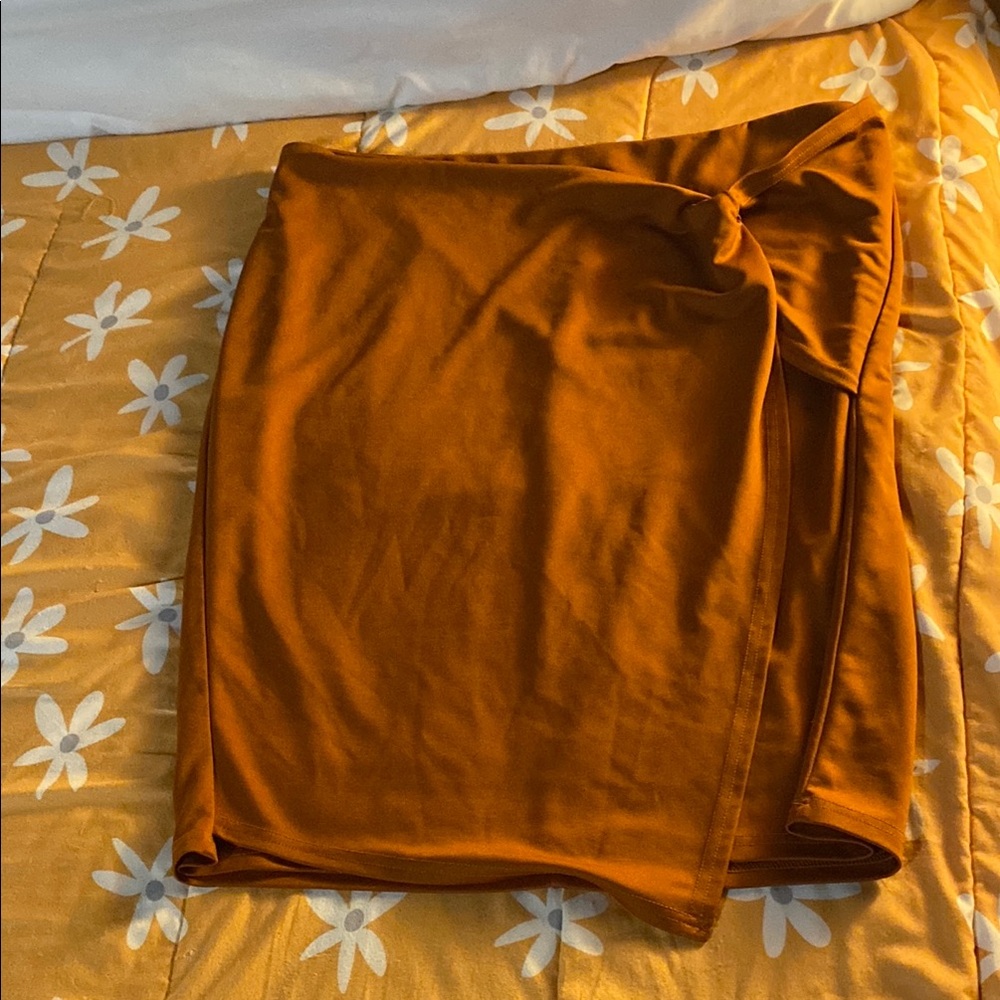 Kate Kadin Rust Orange Wrap Skirt Euc